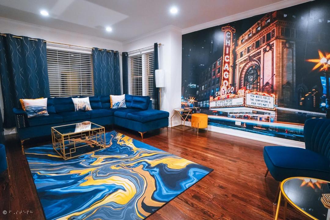 The Blue Golden Luxury Modern 3- Bedroom Apartment In Chicago Exterior foto